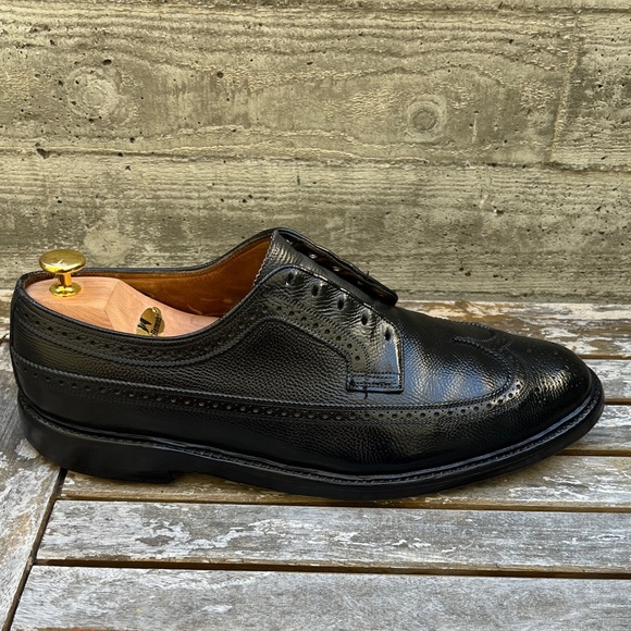 Florsheim Imperial Longwing Black Pebble-Grain Leather Oxford Shoes - Picture 7 of 13